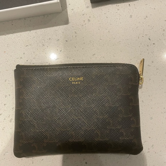 Celine card and card pouch in triomphe black canvas - Picture 3 of 8